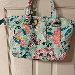 Vera Bradley Carson North South Tote Mint Flowers NWT